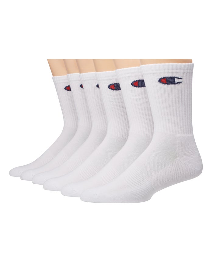 Calcetines Champion Hombre - Crew 6-Pairs ( Blancas ) 9754132-BP